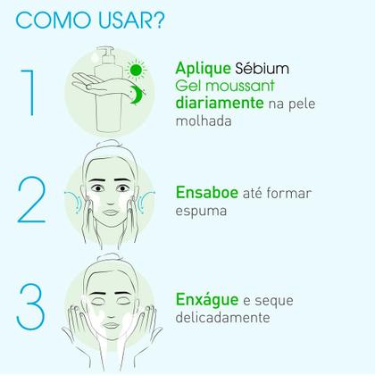 Imagem de Gel Facial de Limpeza P Bioderma Sebium Moussant 100 Ml