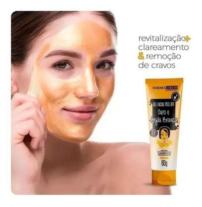 Imagem de Gel Facial Peel Off Ouro e Argila Branca 60g - DermaChem