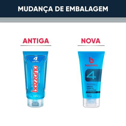 Imagem de Gel Fixador Condicionante Bozzano Ação Prolongada Fixação 4 Mega Forte 150g