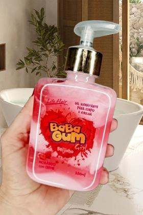 Imagem de Gel Hidratante para o Corpo e Virilha Beijinho Morango c/Creme BabaGum Life Hair 280ml