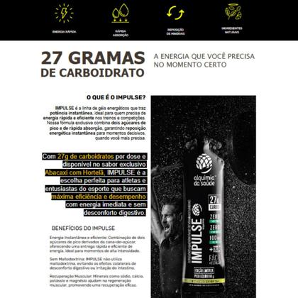 Imagem de Gel Impulse 27g Carbo Alquimia Da Saúde Abacaxi Com Hortelã 15 Unidades 60g
