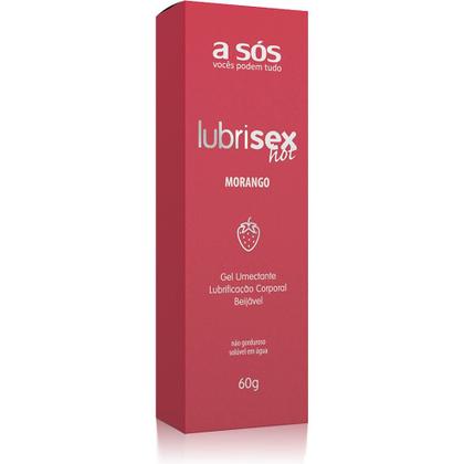 Imagem de Gel Lubrificante Beijável Aquece Lubrisex Morango Hot - 60g