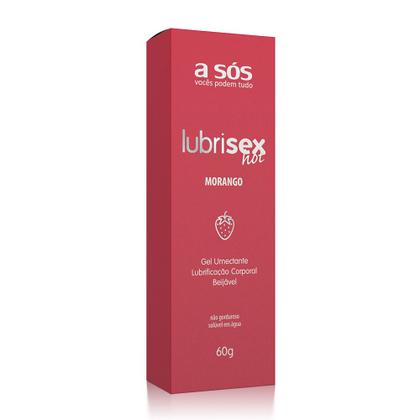Imagem de Gel Lubrificante Beijável com Aquecimento Lubrisex Morango Hot - 60g