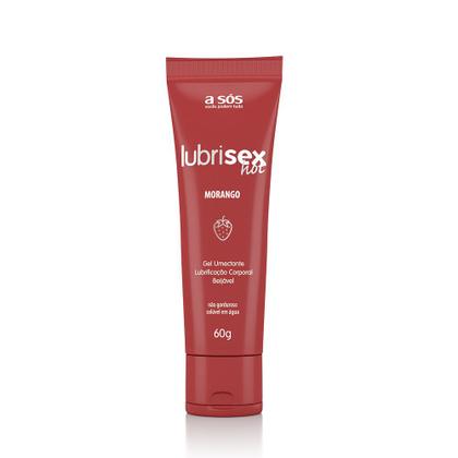 Imagem de Gel Lubrificante Beijável com Aquecimento Lubrisex Morango Hot - 60g