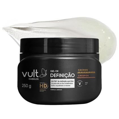 Imagem de Gel para Cabelo Cacheado Definição Sem Fixação Cachos e Crespos 250g Vult