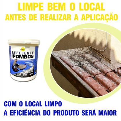 Imagem de Gel Repelente Pombos e Morcegos Colly 1 Kilo  Atóxico  Inibe Pouso  Uso Externo  Espanta Repele