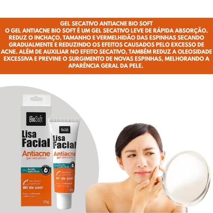 Imagem de Gel Secativo Antiacne Bio Soft - Ácido Salicílico 2% Redução de Espinhas