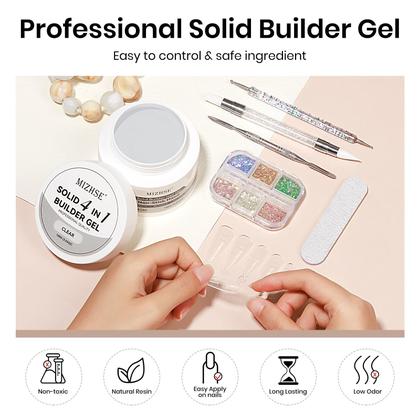 Imagem de Gel Solid Builder MIZHSE 100g para extensão de unhas com kit