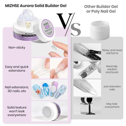 Imagem de Gel Solid Builder MIZHSE, 2 unidades, 60 ml, transparente/branco para arte de unhas