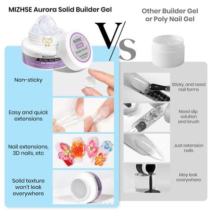 Imagem de Gel Solid Builder MIZHSE Clear 60 ml com kit de moldagem para unhas 60 g