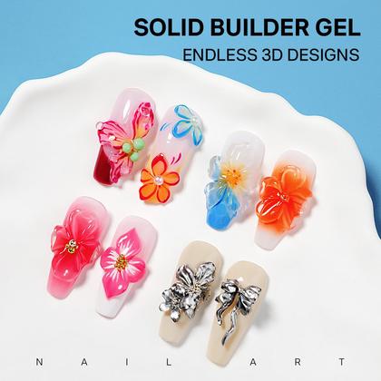 Imagem de Gel Solid Builder MIZHSE Clear 60 ml com kit de moldagem para unhas 60 g