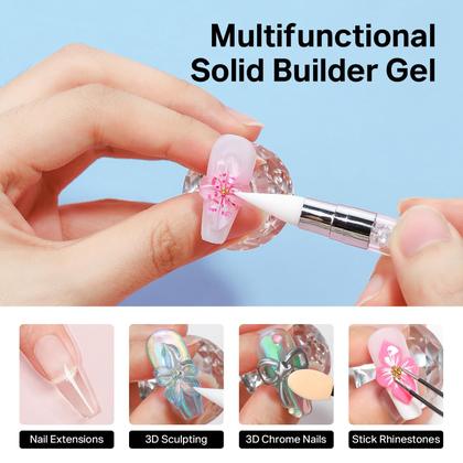 Imagem de Gel Solid Builder MIZHSE Clear 60 ml com kit de moldagem para unhas 60 g