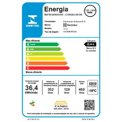 Imagem de Geladeira 2 Portas Electrolux Frost Free Inverter 480 Litros Efficient - IT70
