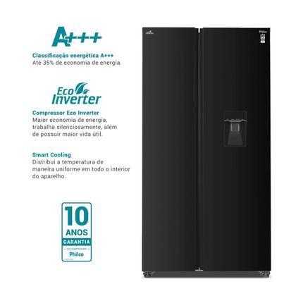 Imagem de Geladeira 434L Philco Frost Free Inverter Side by Side PRF43A