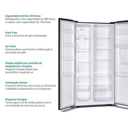 Imagem de Geladeira 434L Philco Frost Free Inverter Side by Side PRF43A