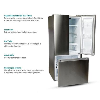 Imagem de Geladeira 523L Philco Eco Inverter French Door Inox PRF53A 220V