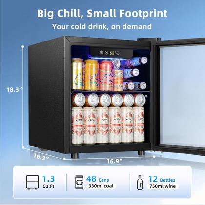 Imagem de Geladeira Antarctic Star Mini Refrigerador de Bebidas 1,3 Pés Cúbicos