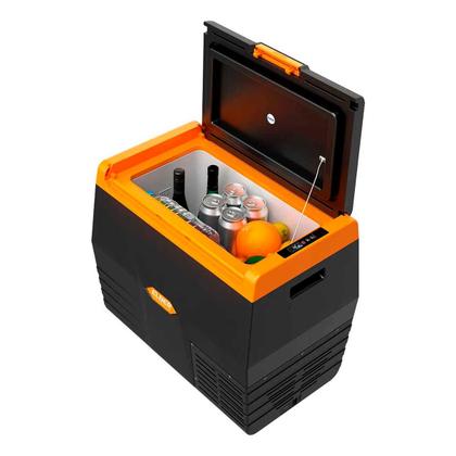 Imagem de Geladeira Automotiva Portátil Black 35Litros Preta/Laranja p/Caminhão Motorhome Barco 12/24V -Elber