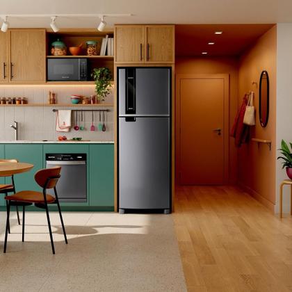 Imagem de Geladeira Brastemp 385 Litros Frost Free Duplex Inox BRM46MK 127V
