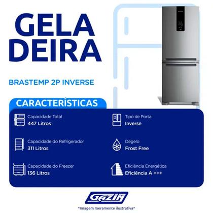 Imagem de Geladeira Brastemp 447L Frost Free Inverse BRE57FK