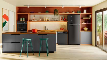 Imagem de Geladeira Brastemp Eclipse Collection Frost Free Duplex A+++ 461 Litros Cor Black Inox com Tecnologia Turbo Control e Fresh Box - BRM56FE