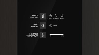 Imagem de Geladeira Brastemp Eclipse Collection Frost Free Duplex A+++ 461 Litros Cor Black Inox com Tecnologia Turbo Control e Fresh Box - BRM56FE