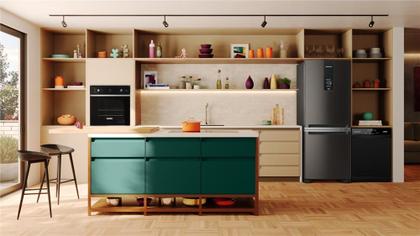 Imagem de Geladeira Brastemp Eclipse Collection Frost Free Inverse A+++ 447 Litros Cor Black Inox com Smart Flow e Fresh Box - BRE57FE