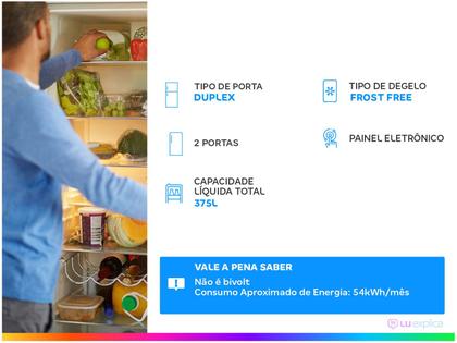 Imagem de Geladeira Brastemp Frost Free Duplex 375L Branco com Compartimento Extrafrio Fresh Zone BRM44HB