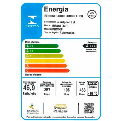 Imagem de Geladeira Brastemp Frost Free Duplex 463 Litros Black Inox Fresh Box - BRM55FE