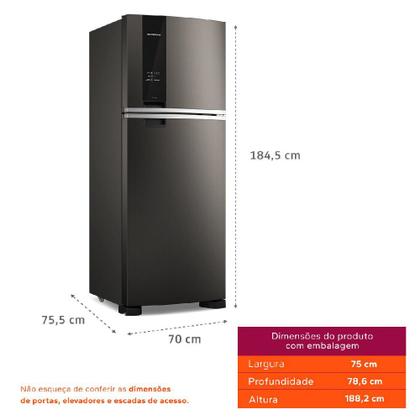 Imagem de Geladeira Brastemp Frost Free Duplex 463 Litros Black Inox Fresh Box - BRM55FE