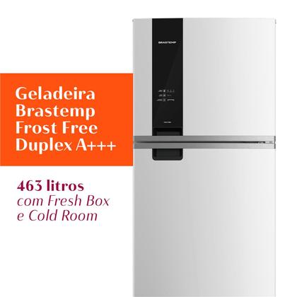 Imagem de Geladeira Brastemp Frost Free Duplex A+++ 463 Litros Cor Branca com Fresh Box e Cold Room - BRM55FB