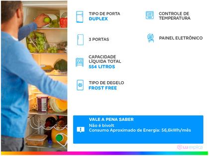 Imagem de Geladeira Brastemp Frost Free French Door Branca 554L BRO85AB