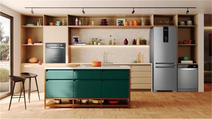 Imagem de Geladeira Brastemp Frost Free Inverse A+++ 479 Litros Cor Inox com Super Capacidade e Smart Flow - BRE58FK