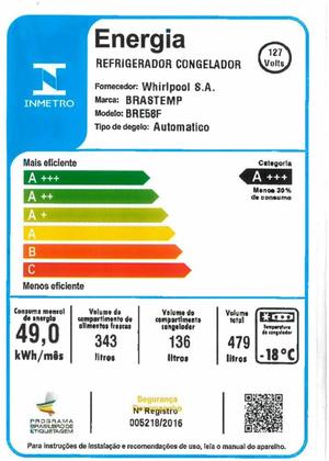 Imagem de Geladeira Brastemp Frost Free Inverse A+++ 479 Litros Cor Inox com Super Capacidade e Smart Flow - BRE58FK