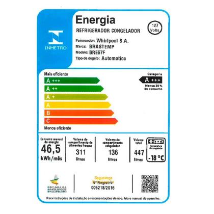 Imagem de Geladeira Brastemp Frost Free Inverse BRE57FK, 447 Litros com Turbo Ice e Air Flow, Inox - 220 Volts