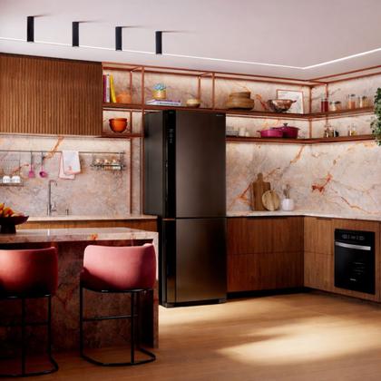 Imagem de Geladeira Brastemp Frost Free Inverse Duplex Inox 500 Litros Preto BRE66AE