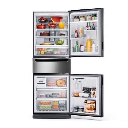 Imagem de Geladeira Brastemp Inverse 3 Frost Free 419 Litros Com Freeze Control Pro BRY59BK Inox 110V