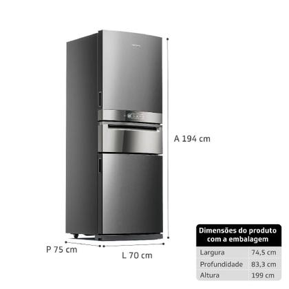 Imagem de Geladeira Brastemp Inverse 3 Frost Free 419 Litros com Freeze Control Pro Bry59ck Inox