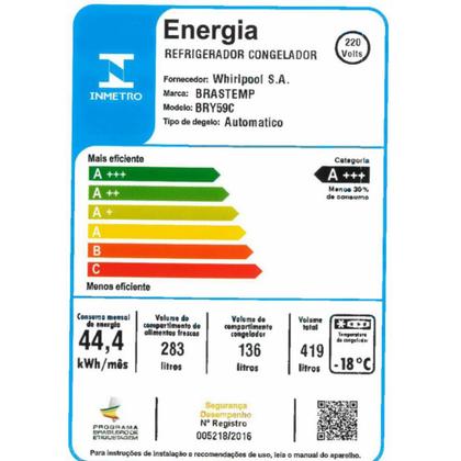 Imagem de Geladeira Brastemp Inverse 3 Frost Free 419 Litros Cor Inox com Freeze Control Pro - BRY59CK