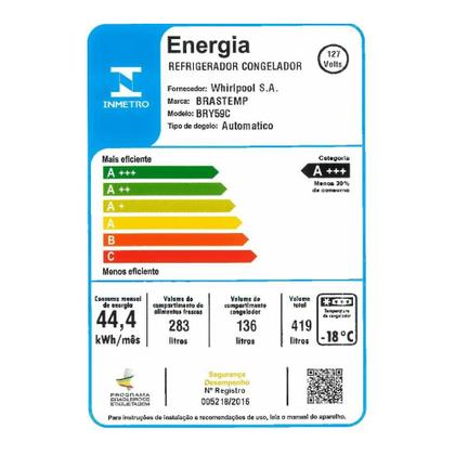 Imagem de Geladeira Brastemp Inverse 3 Frost Free 419 Litros Cor Preta com Freeze Control Pro - BRY59CE