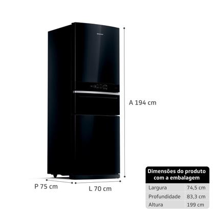 Imagem de Geladeira Brastemp Inverse 3 Frost Free 419 Litros Cor Preta com Freeze Control Pro - BRY59CE