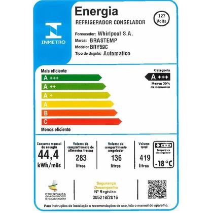 Imagem de Geladeira Brastemp Inverse 3 Frost Free 419 Litros Cor Preta com Freeze Control Pro - BRY59CE