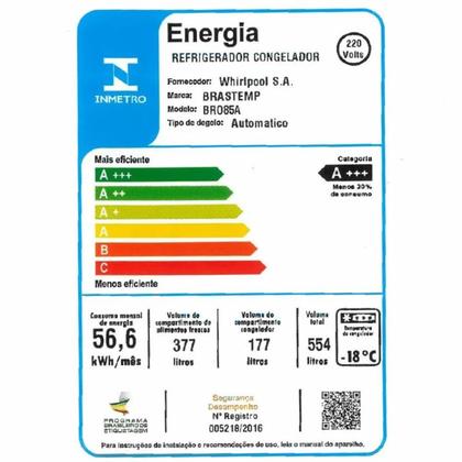 Imagem de Geladeira BRO85AK Brastemp Frost Free 554L 220V Inox