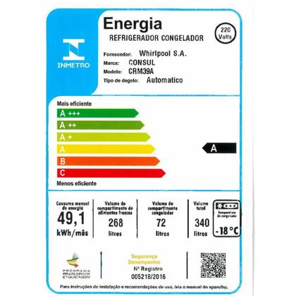 Geladeira Consul Frost Free Duplex 340 litros com Prateleiras Altura Flex cor inox - CRM39AK Imagem de Geladeira Consul Frost Free Duplex 340 litros com Prateleiras Altura Flex cor inox - CRM39AK