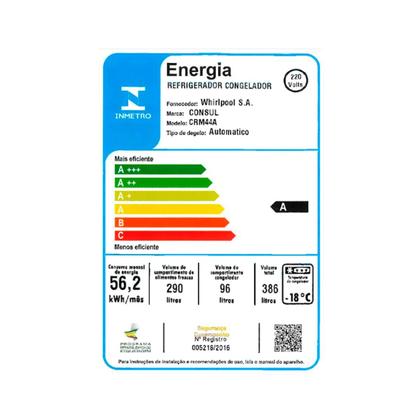 Imagem de Geladeira Consul Frost Free Duplex 386 Litros com Altura Flex Cor Branca - CRM44AB
