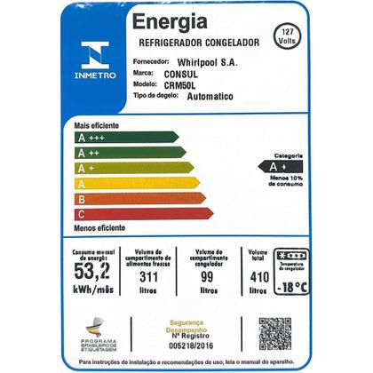 Imagem de Geladeira Consul Frost Free Duplex 410 Litros CRM50LB