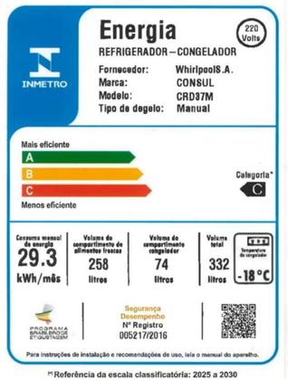Imagem de Geladeira Cycle Defrost 332L Prateleiras Removíveis Branca Consul - CRD37MB