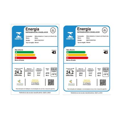 Imagem de Geladeira Cycle Defrost Duplex 410L Inverter Cor Prata Midea