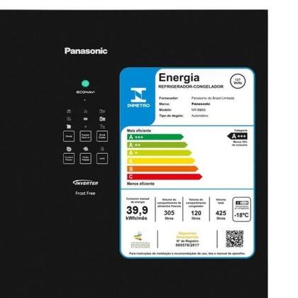 Imagem de Geladeira Duplex Inverter Frost Free com 425 Litros BB53 Panasonic