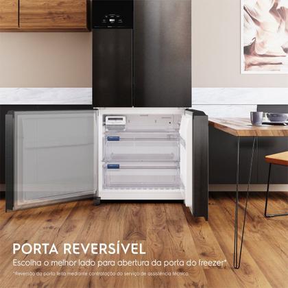 Imagem de Geladeira Electrolux 3 Portas 590 Litros, Frost Free, Inverse, Black Inox - IM8B